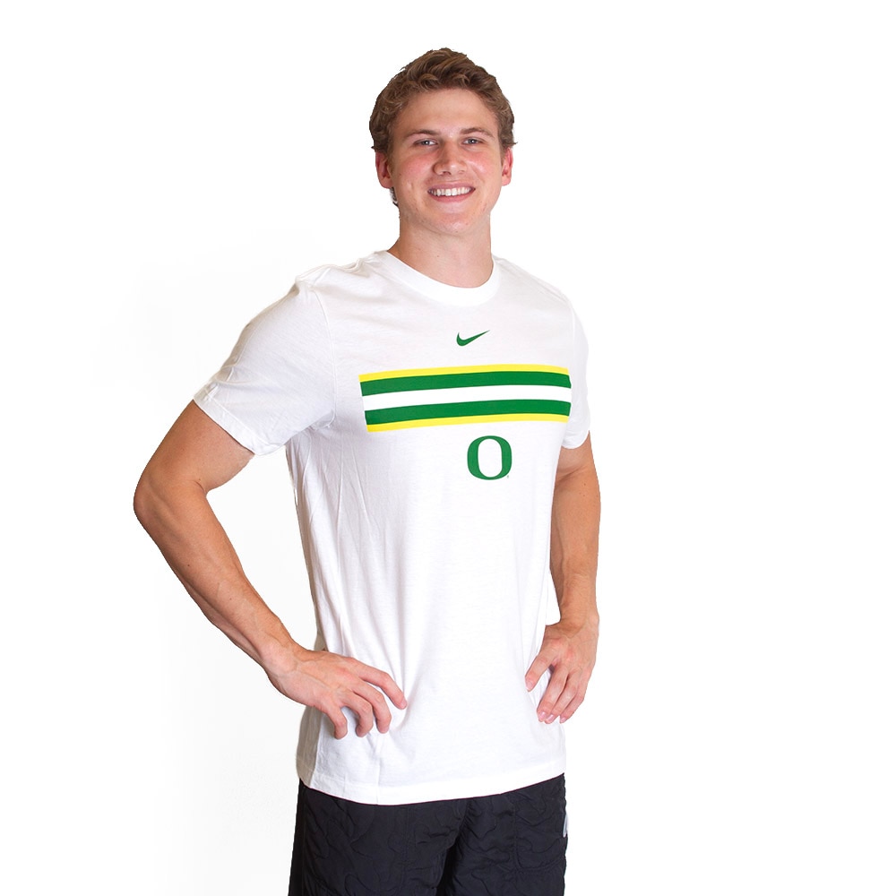 Classic Oregon O, Nike, White, Crew Neck, Cotton, Men, T-Shirt, 798015